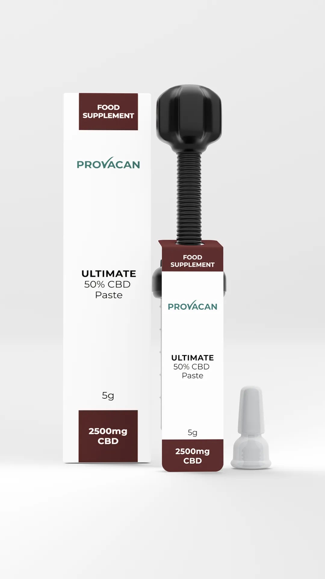 Provacan Ultimate CBD Oil Paste | 2500mg / 50% CBD, 5g on a light grey background